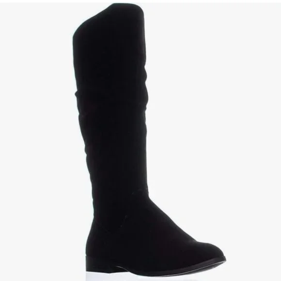 Style & Co Kelimae Black Suede Scrunch Boots Wide Calf - Picture 3 of 8